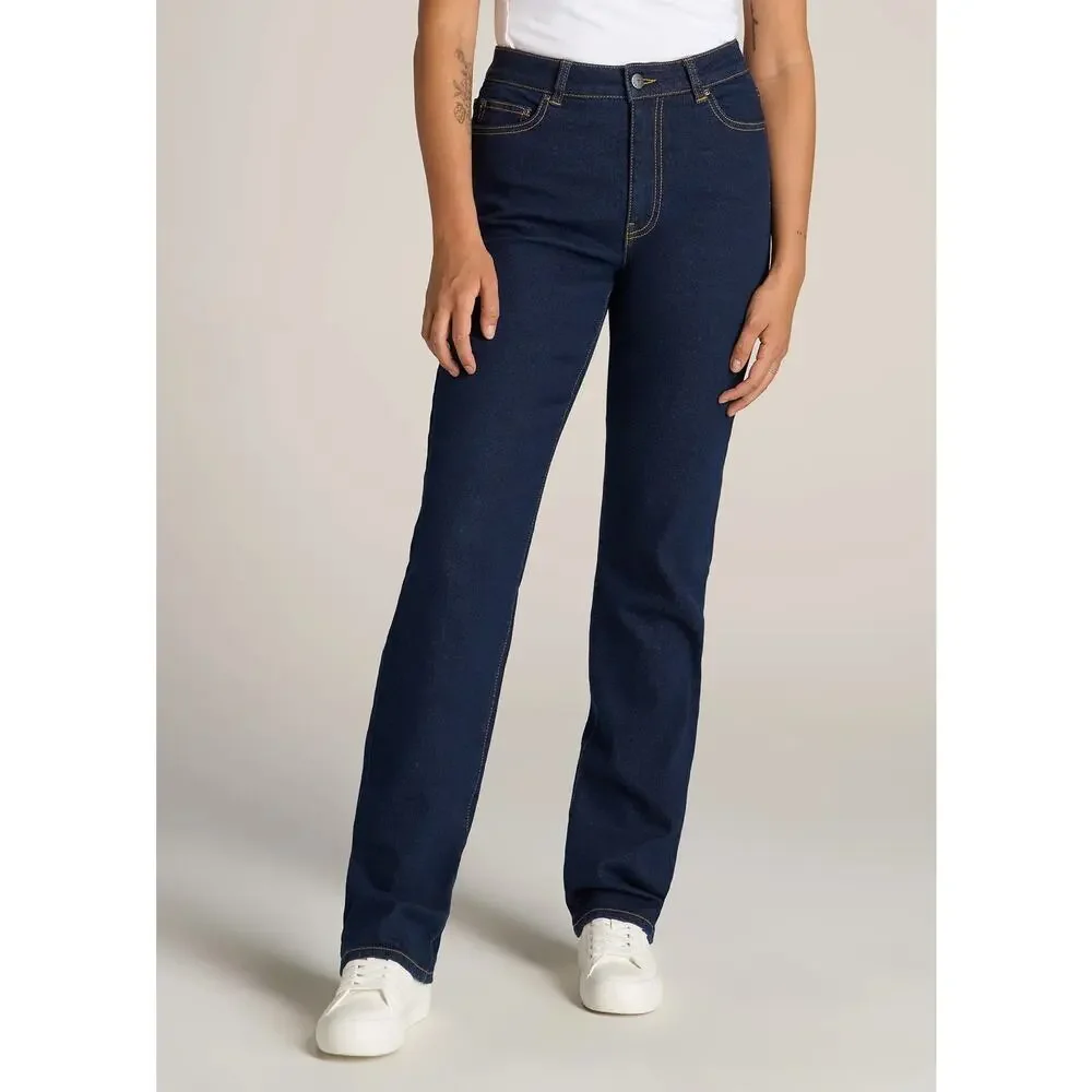 American Tall Harper High Rise Straight Jeans in dark ink blue 29 / 35 inseam - Picture 10 of 10